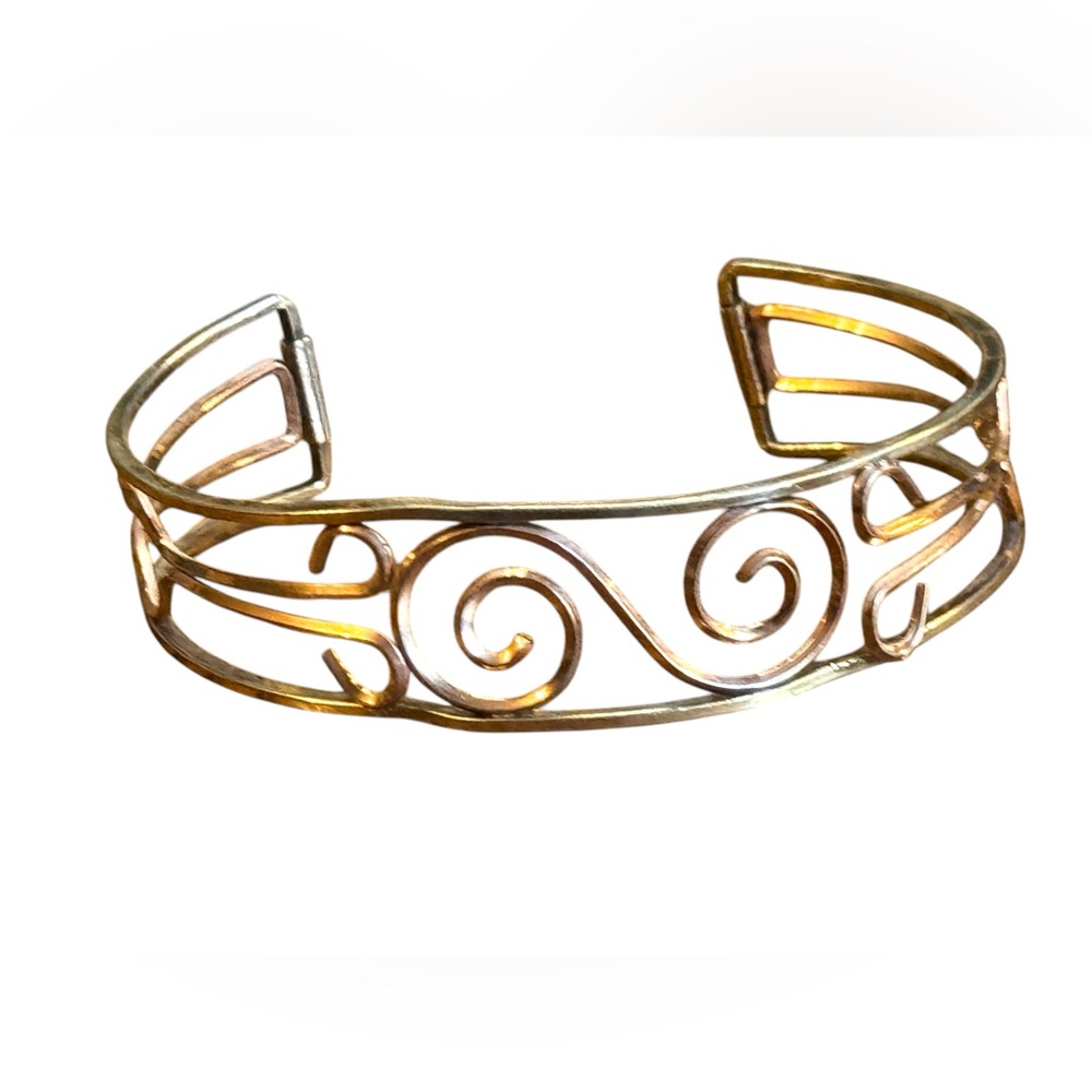 Gold filled Krementz Swirl Cuff Bracelet